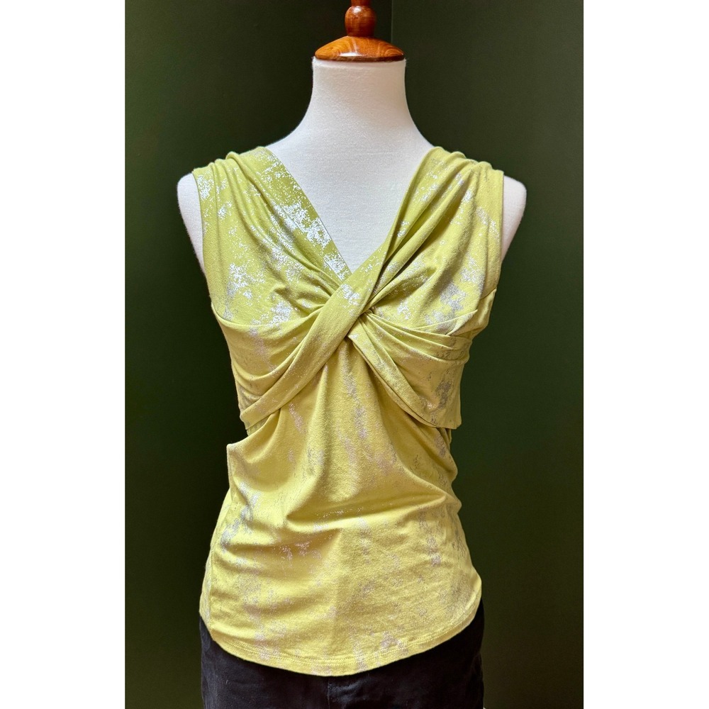 Dolcetti Sleeveless Twist‎ Front Green with Silver Accents Women's Size M